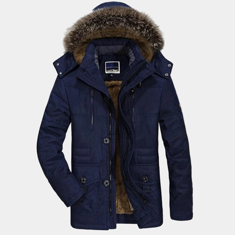 Men’s Winter Parka Jacket with Fur Collar – Warm, Durable & Timeless Style